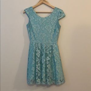 Mint flower cocktail dress